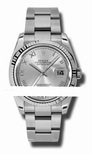 Rolex Silver Roman Numeral Dial Watch 116234