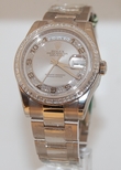 Rolex Rhodium Myriad Arabic Diamond Dial Mens Watch 118399