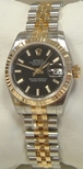 Rolex Black Baton Dial Ladies Watch 179173